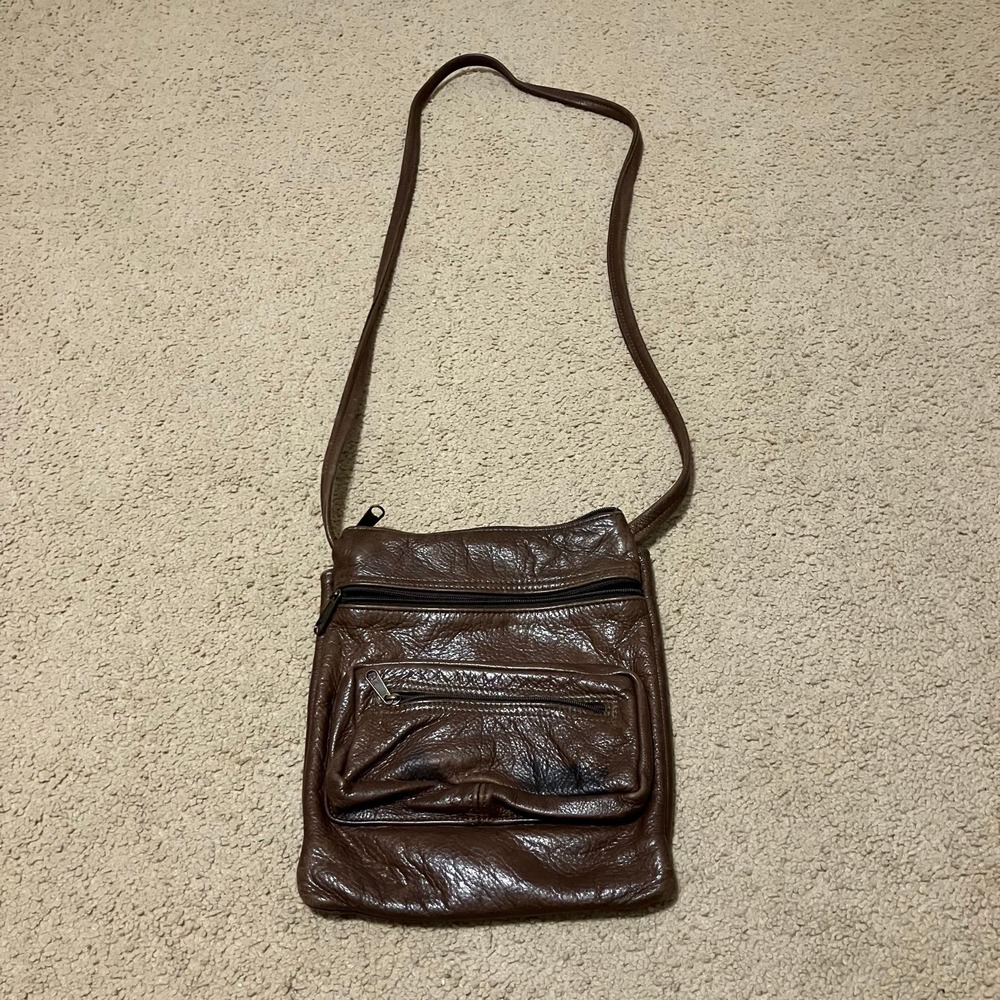 Mt Airy Leathers: Handcrafted Vintage Brown Leather Crossbody Bag Purse